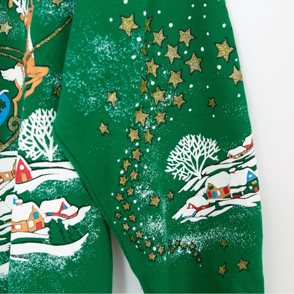 Vintage Christmas on Mainstreet puff print sweatshirt. - Picture 3 of 6